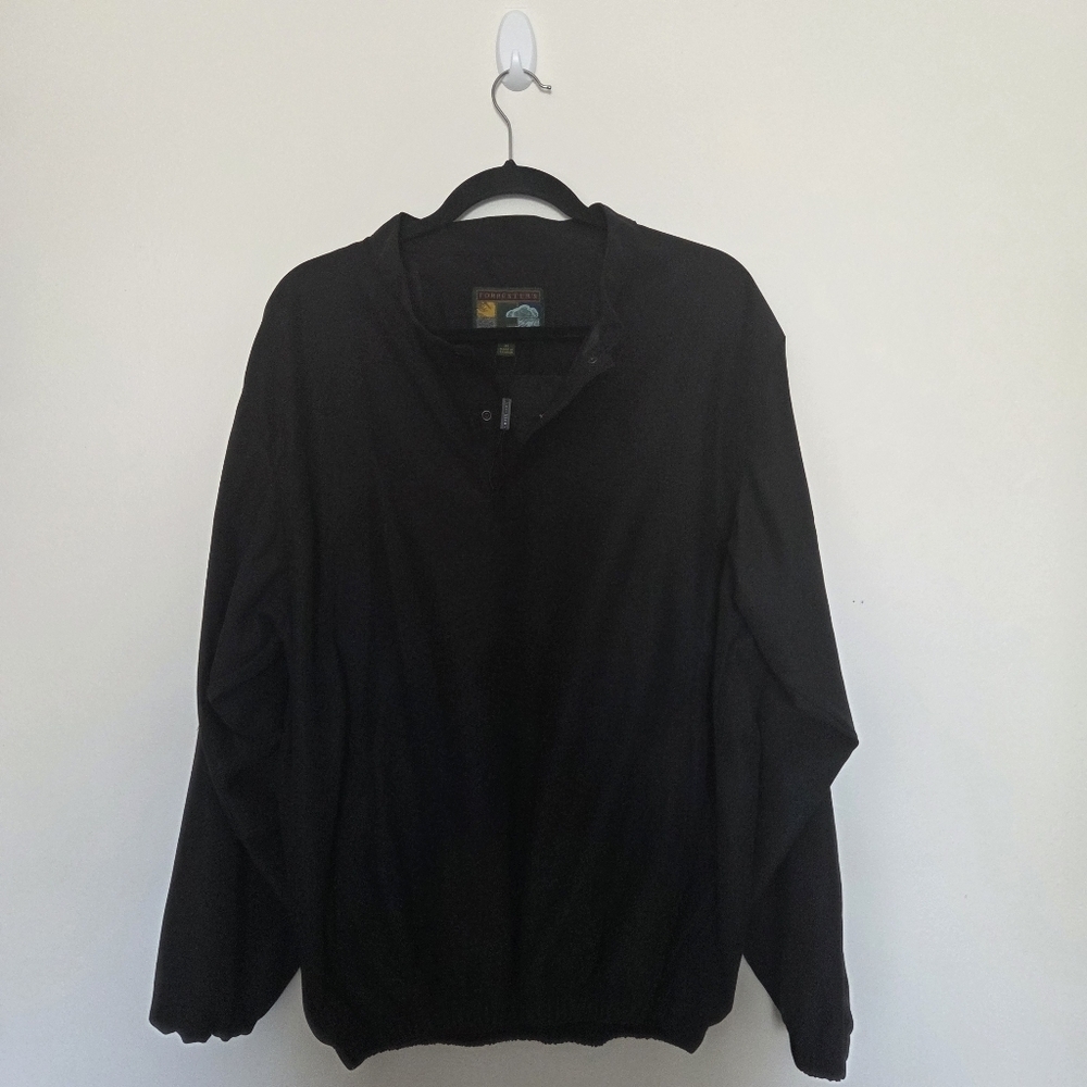 Men's Vintage Jacket Windbreaker Medium Forrester's brand pullover Color Black - Picture 3 of 8